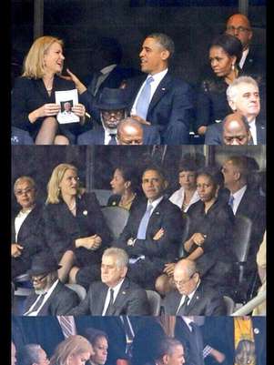 Los supuestos celos de Michelle Obama fueron ampliamente comentados y satirizados en las redes sociales.   Foto: Twitter
