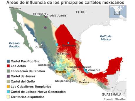 De acuerdo con especialistas y autoridades, en México hoy existen al menos siete grandes carteles, y unas 20 bandas y grupos locales. Foto: BBCMundo.com