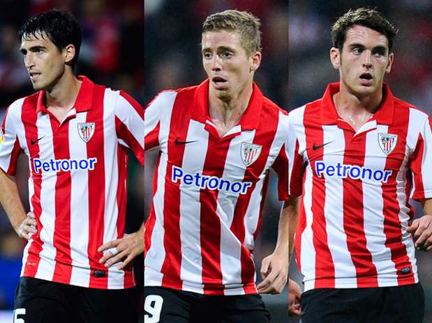 Iraola, Muniain e Ibai, jugadores del Athletic Foto: Getty Images